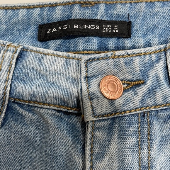 Zafsi Bling Distressed High Waisted Mom Jeans SZ 27 - Picture 5 of 5